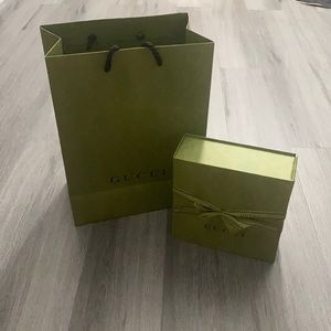 Gucci empty box and shopping bag